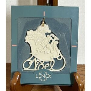 Vintage LENOX NOEL Holiday Wishes Sleigh Porcelain Christmas Tree Ornament NIB